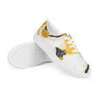 Yellow Leaves - Men’s lace-up canvas shoes Mens Lace Up Canvas Shoes Printed Offshore