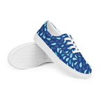 Blue Raindrop - Men’s lace-up canvas shoes Mens Lace Up Canvas Shoes Printed Offshore