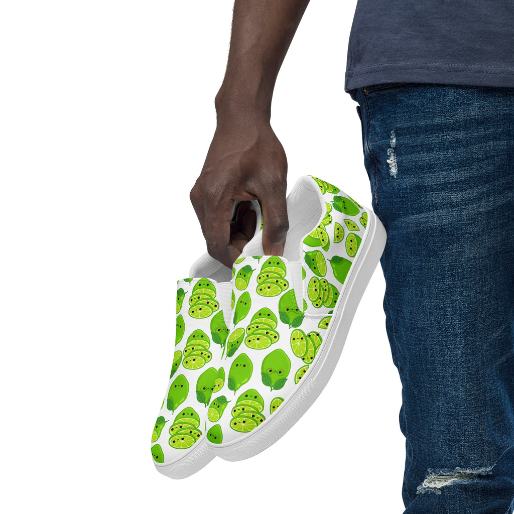 Cute Limes - Men’s slip-on canvas shoes Mens Slip On Shoes food Printed Offshore