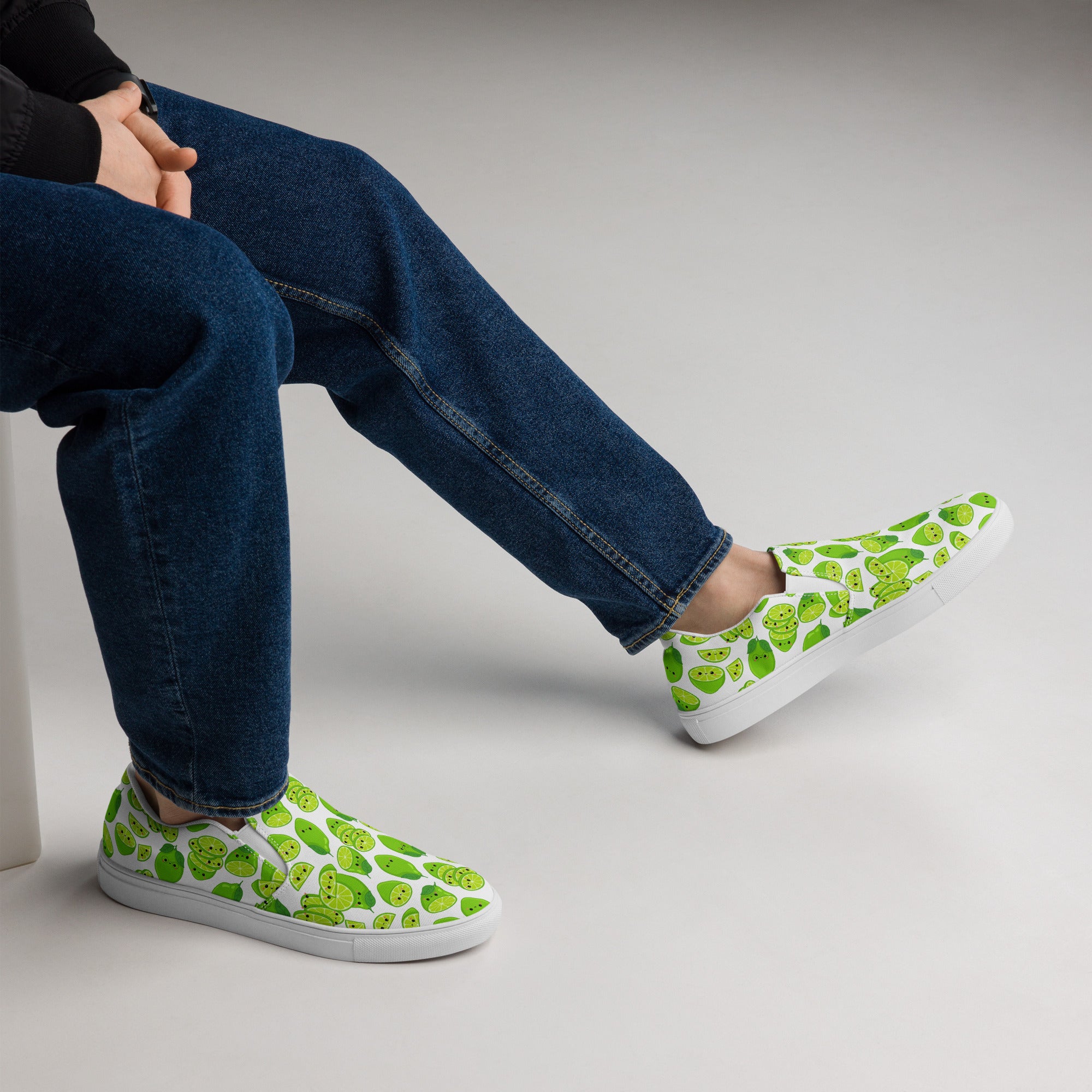 Cute Limes - Men’s slip-on canvas shoes Mens Slip On Shoes food Printed Offshore