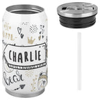 Personalised Bears 300ml Stainless Steel Can Shaped Tumbler With Straw Lid Personalised 300ml Can Shaped Tumbler animal Printed Offshore