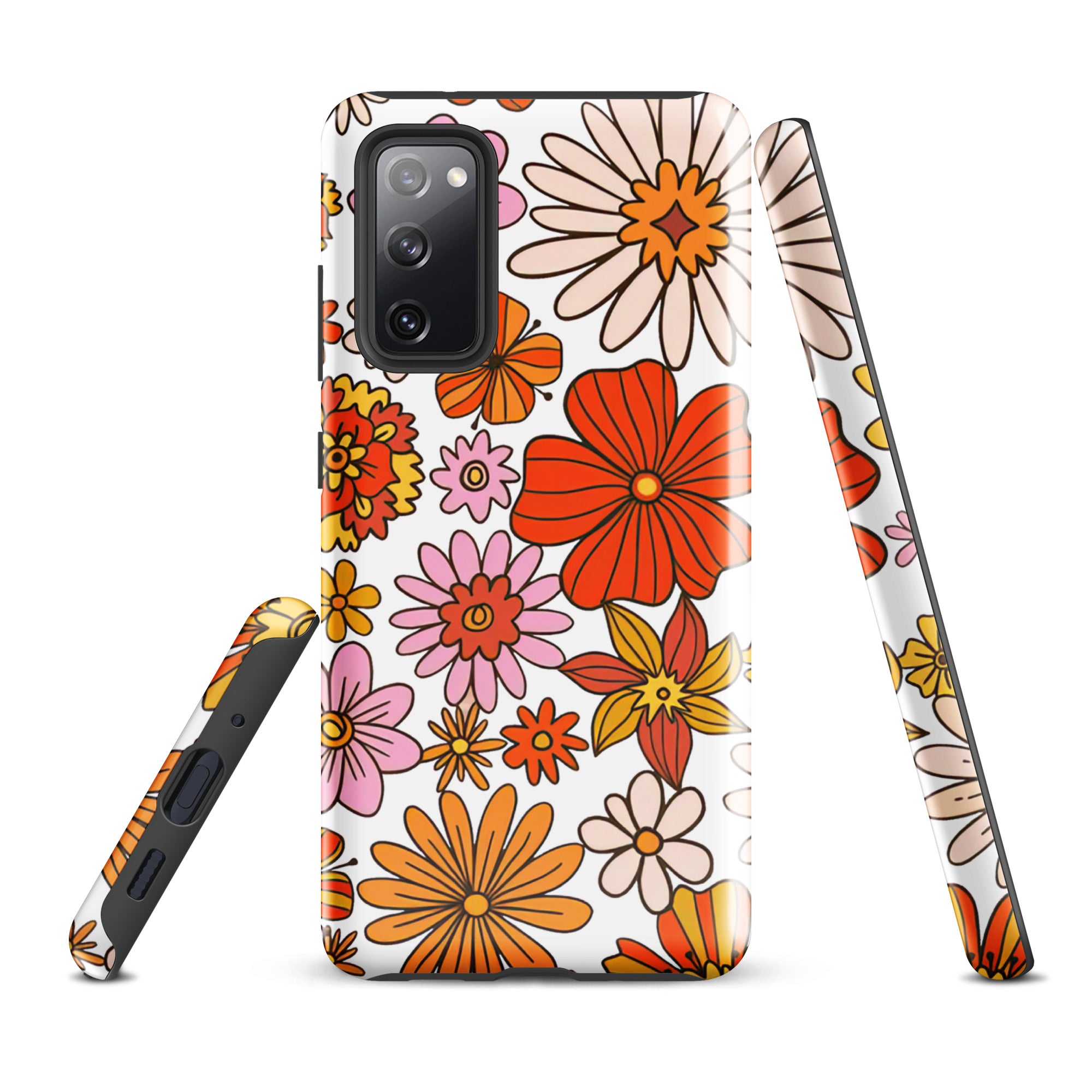 Retro Flowers Tough case for Samsung® Glossy Samsung Galaxy S20 FE Samsung Tough Phone Case Globally Fulfilled Plants Retro
