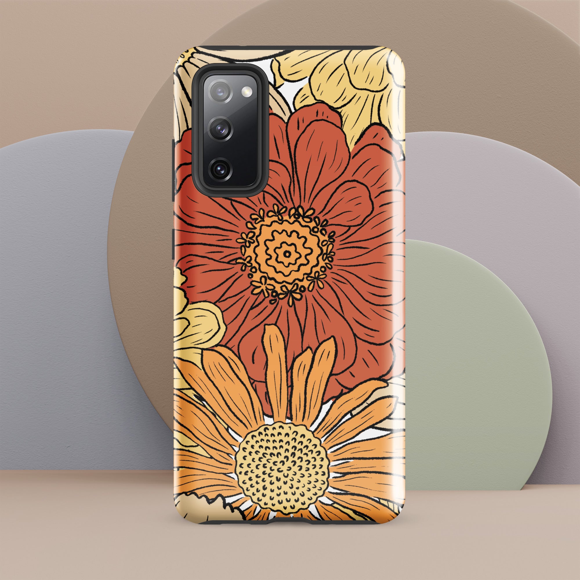 Vintage Orange Floral Tough case for Samsung® Glossy Samsung Galaxy S20 FE Samsung Tough Phone Case Globally Fulfilled Plants Retro