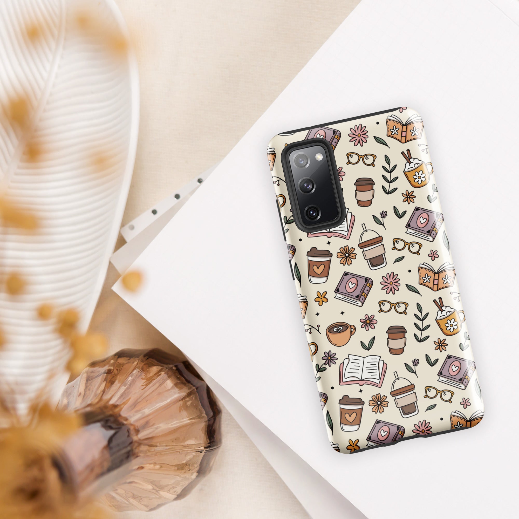 Books And Coffee - Tough case for Samsung® Glossy Samsung Galaxy S20 FE Samsung Tough Phone Case Coffee Globally Fulfilled Reading