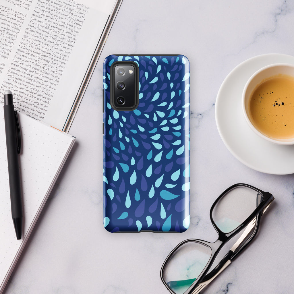 Blue Raindrops Tough case for Samsung® Glossy Samsung Galaxy S20 FE Samsung Tough Phone Case Globally Fulfilled