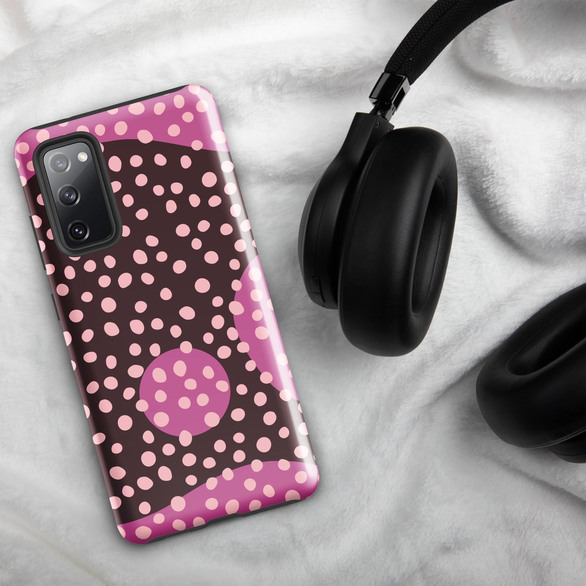 Pink Dots - Tough case for Samsung® Glossy Samsung Galaxy S20 FE Samsung Tough Phone Case Globally Fulfilled