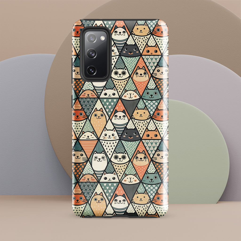Diamond Cat Pattern Tough case for Samsung® Glossy Samsung Galaxy S20 FE Samsung Tough Phone Case animal Globally Fulfilled