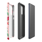 Red Flowers On Pink Tough case for Samsung® Glossy Samsung Galaxy S20 FE Samsung Tough Phone Case Globally Fulfilled Plants