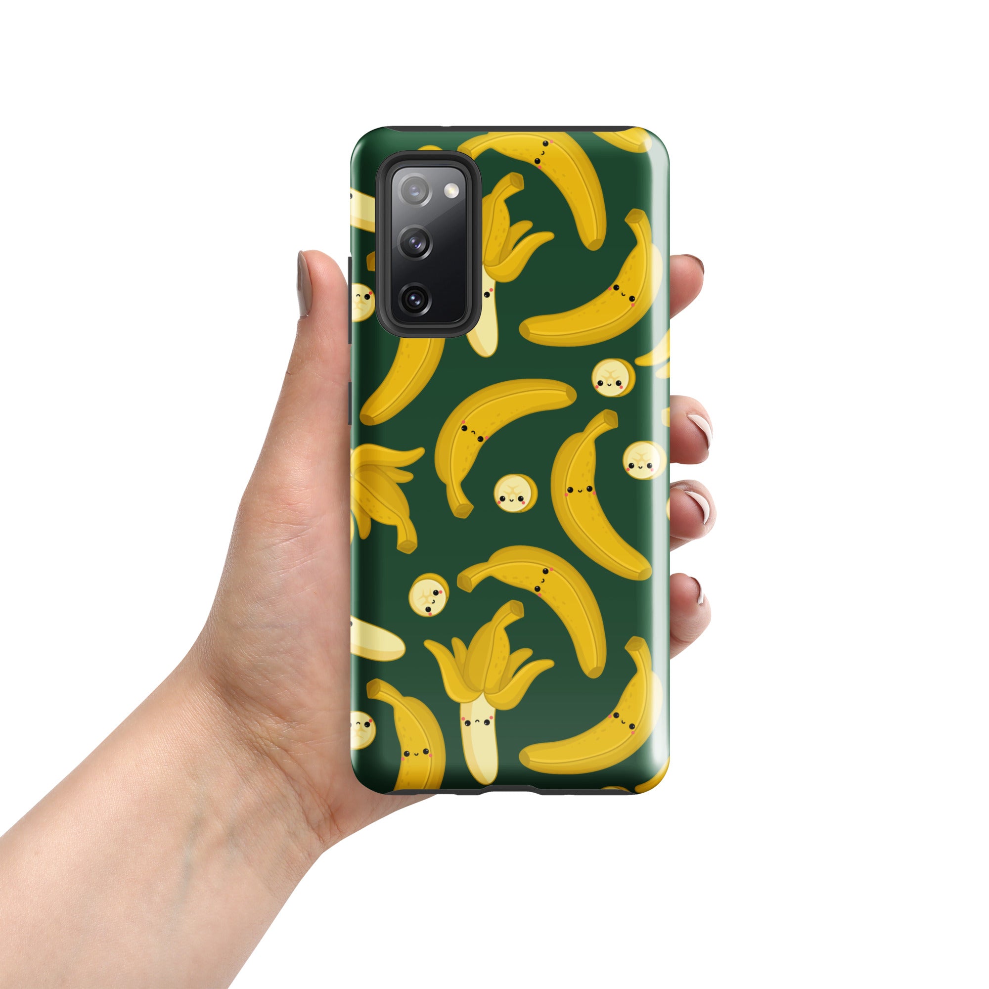 Happy Bananas - Tough case for Samsung® Glossy Samsung Galaxy S20 FE Samsung Tough Phone Case Food Globally Fulfilled