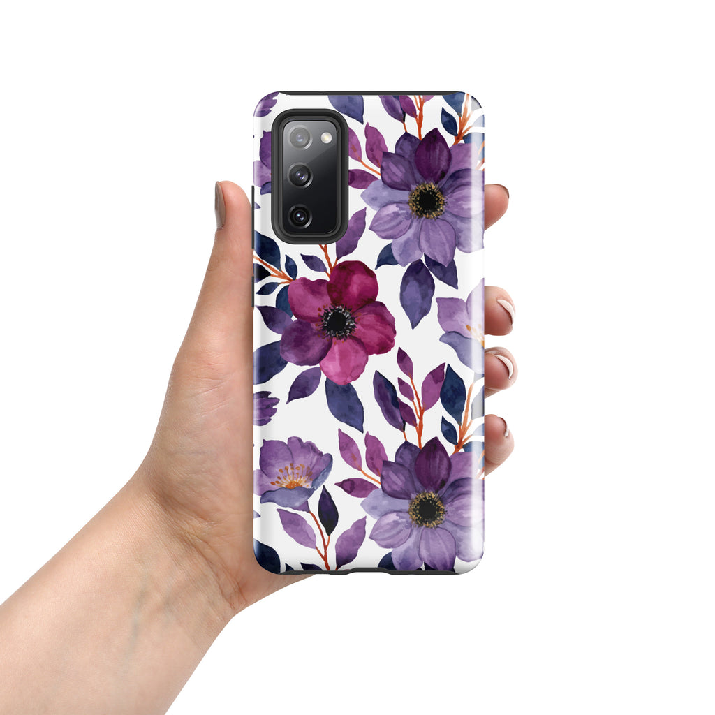 Purple Floral Tough case for Samsung® Glossy Samsung Galaxy S20 FE Samsung Tough Phone Case Globally Fulfilled Plants