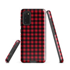 Red And Black Check Tough case for Samsung® Glossy Samsung Galaxy S20 Samsung Tough Phone Case Globally Fulfilled