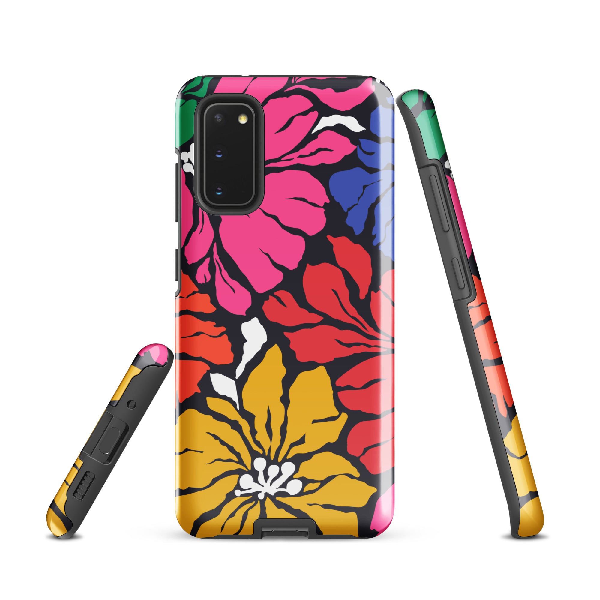 Bright And Bold Retro Flower Tough case for Samsung® Glossy Samsung Galaxy S20 Samsung Tough Phone Case Globally Fulfilled Plants Retro