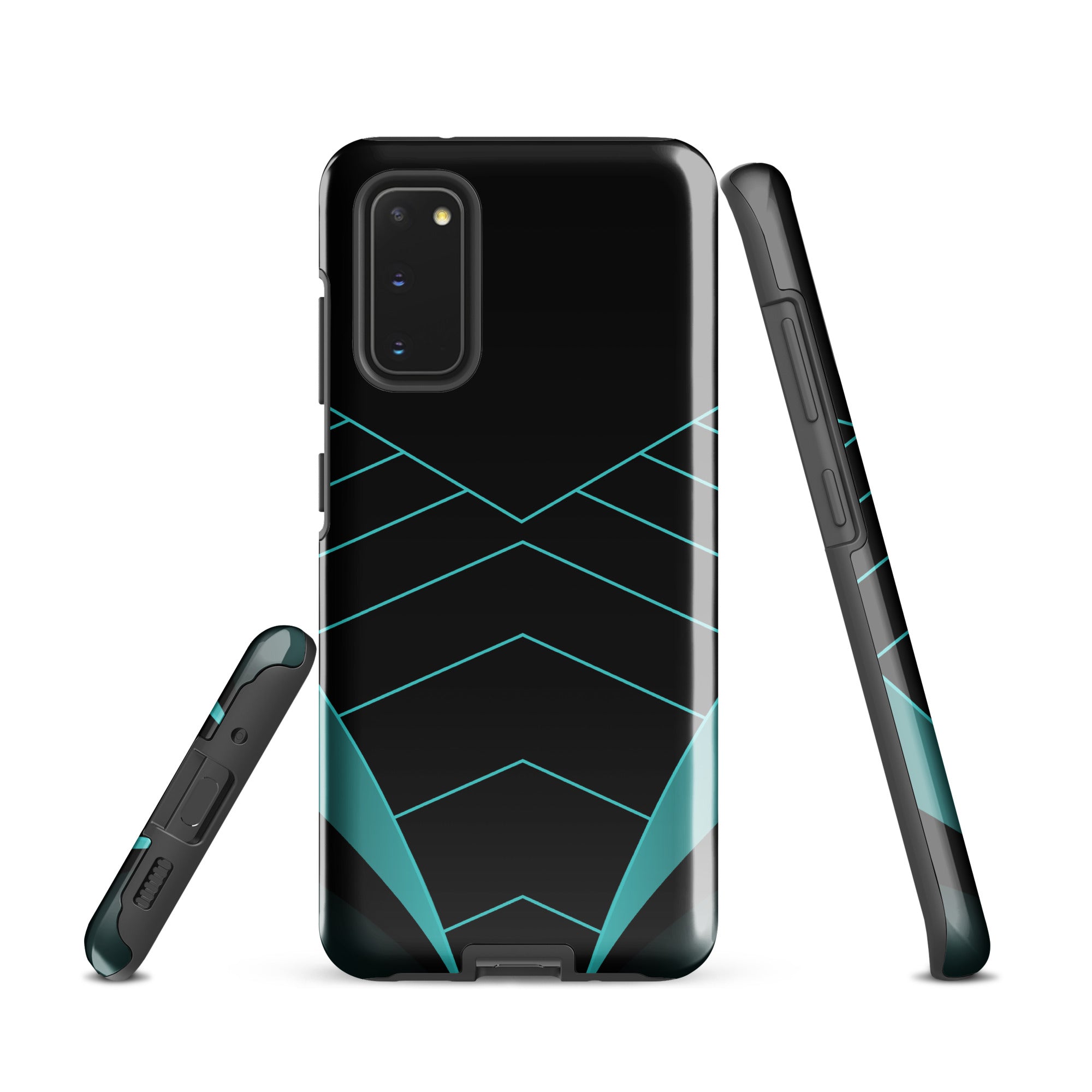 Teal Geometric Tough case for Samsung® Glossy Samsung Galaxy S20 Samsung Tough Phone Case Globally Fulfilled