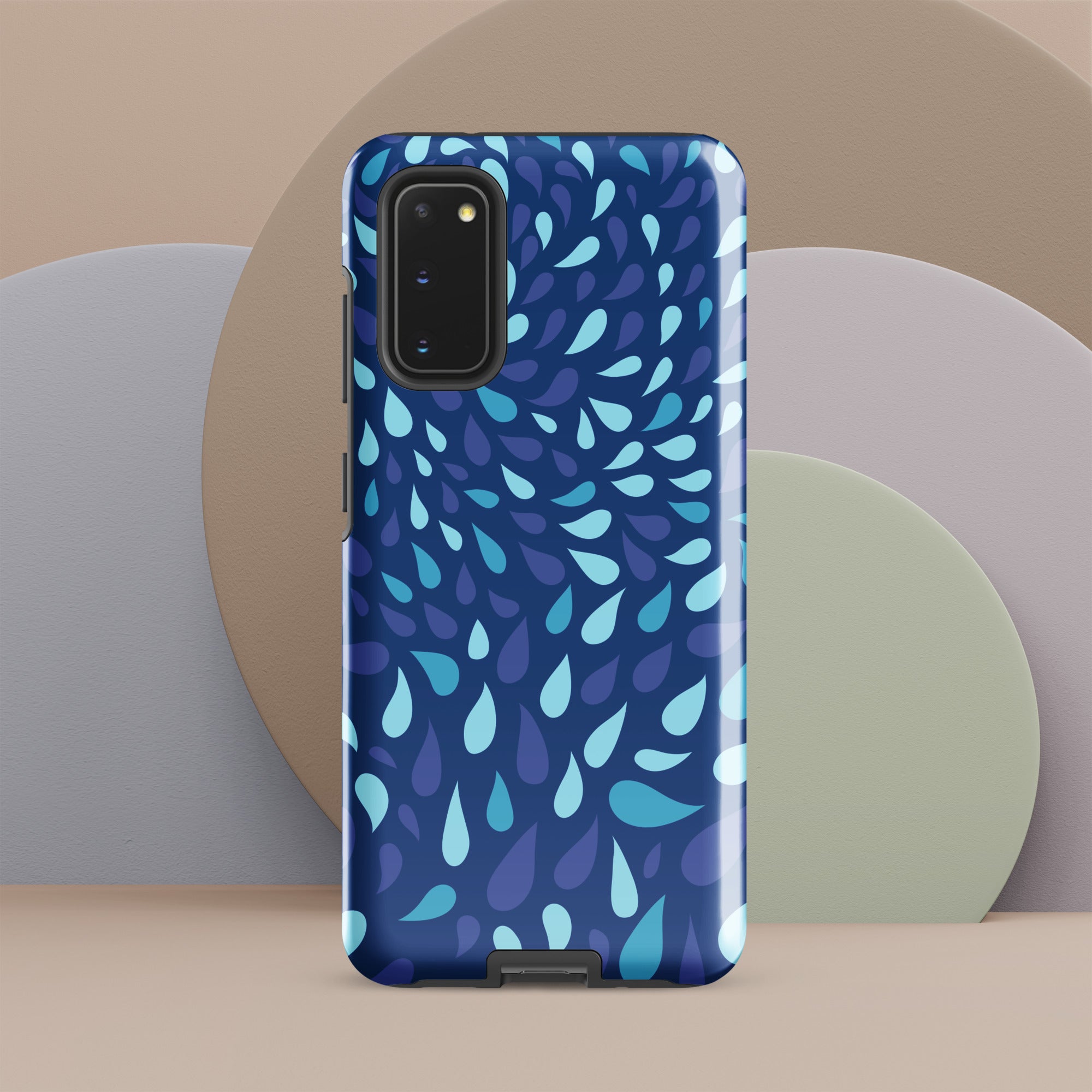 Blue Raindrops - Tough case for Samsung® Glossy Samsung Galaxy S20 Samsung Tough Phone Case Globally Fulfilled