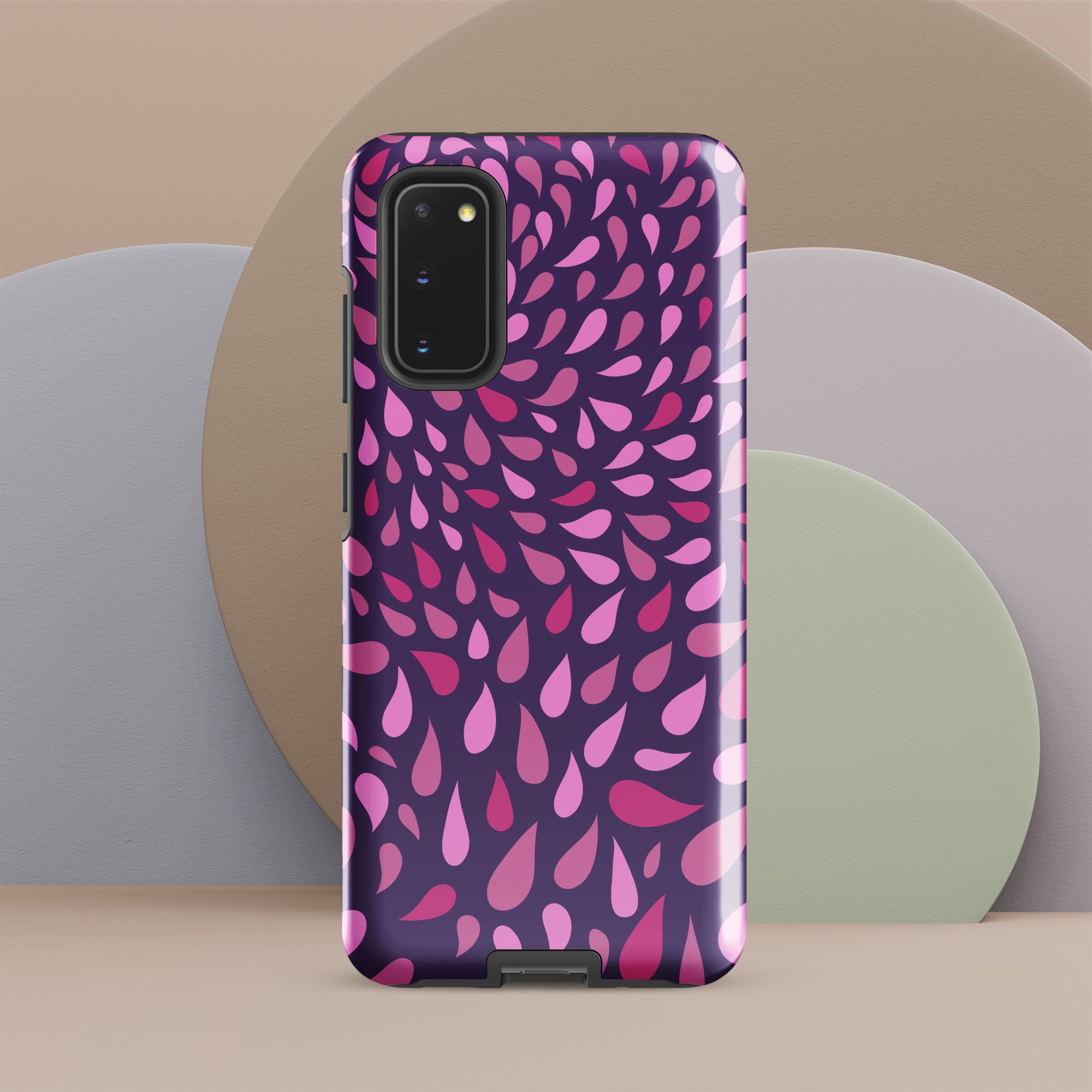 Purple Raindrops - Tough case for Samsung® Glossy Samsung Galaxy S20 Samsung Tough Phone Case Globally Fulfilled