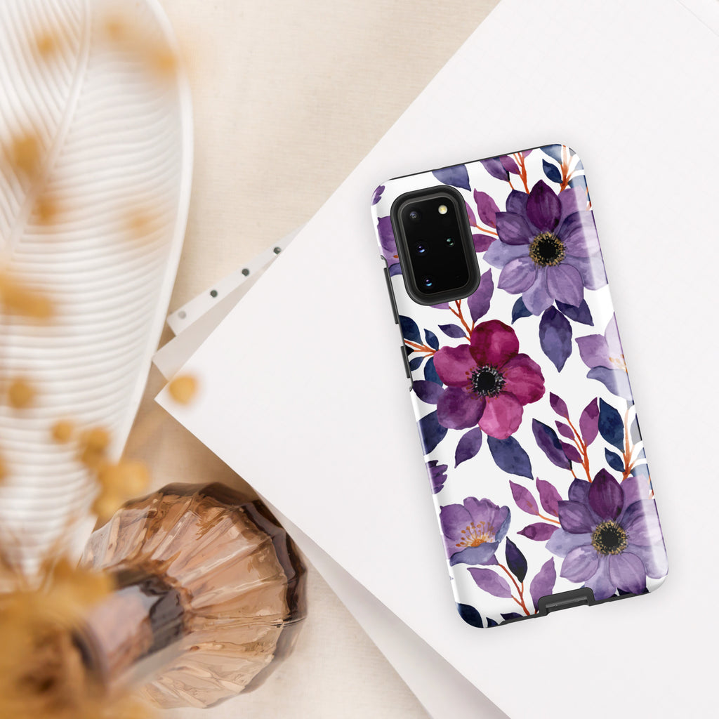 Purple Floral Tough case for Samsung® Glossy Samsung Galaxy S20 Plus Samsung Tough Phone Case Globally Fulfilled Plants