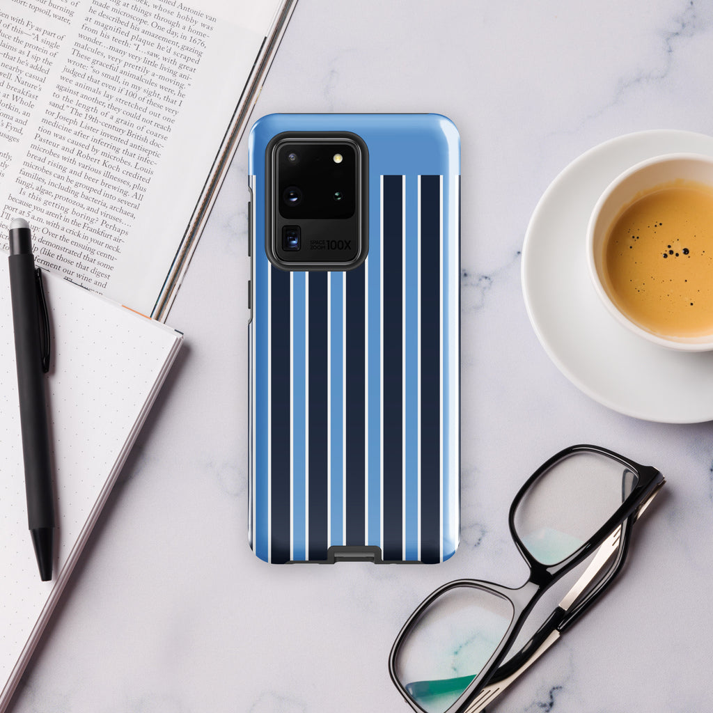 Blue Stripe Tough case for Samsung® Glossy Samsung Galaxy S20 Ultra Samsung Tough Phone Case Globally Fulfilled