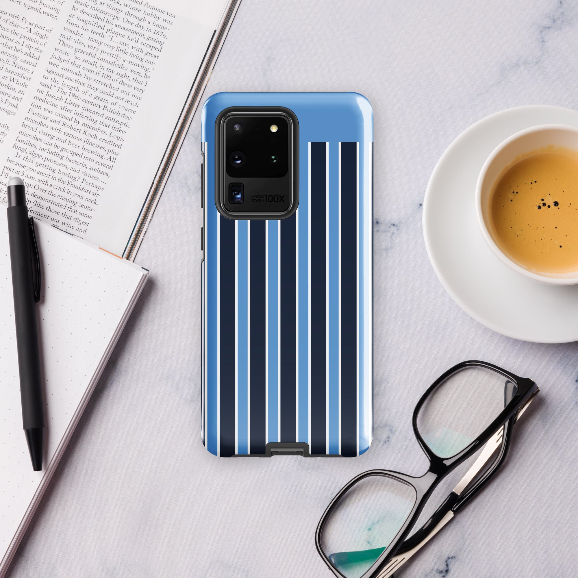 Blue Stripe Tough case for Samsung® Glossy Samsung Galaxy S20 Ultra Samsung Tough Phone Case Globally Fulfilled