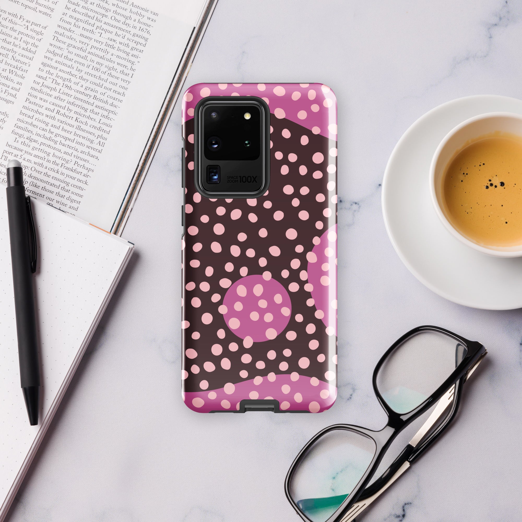 Pink Dots - Tough case for Samsung® Glossy Samsung Galaxy S20 Ultra Samsung Tough Phone Case Globally Fulfilled