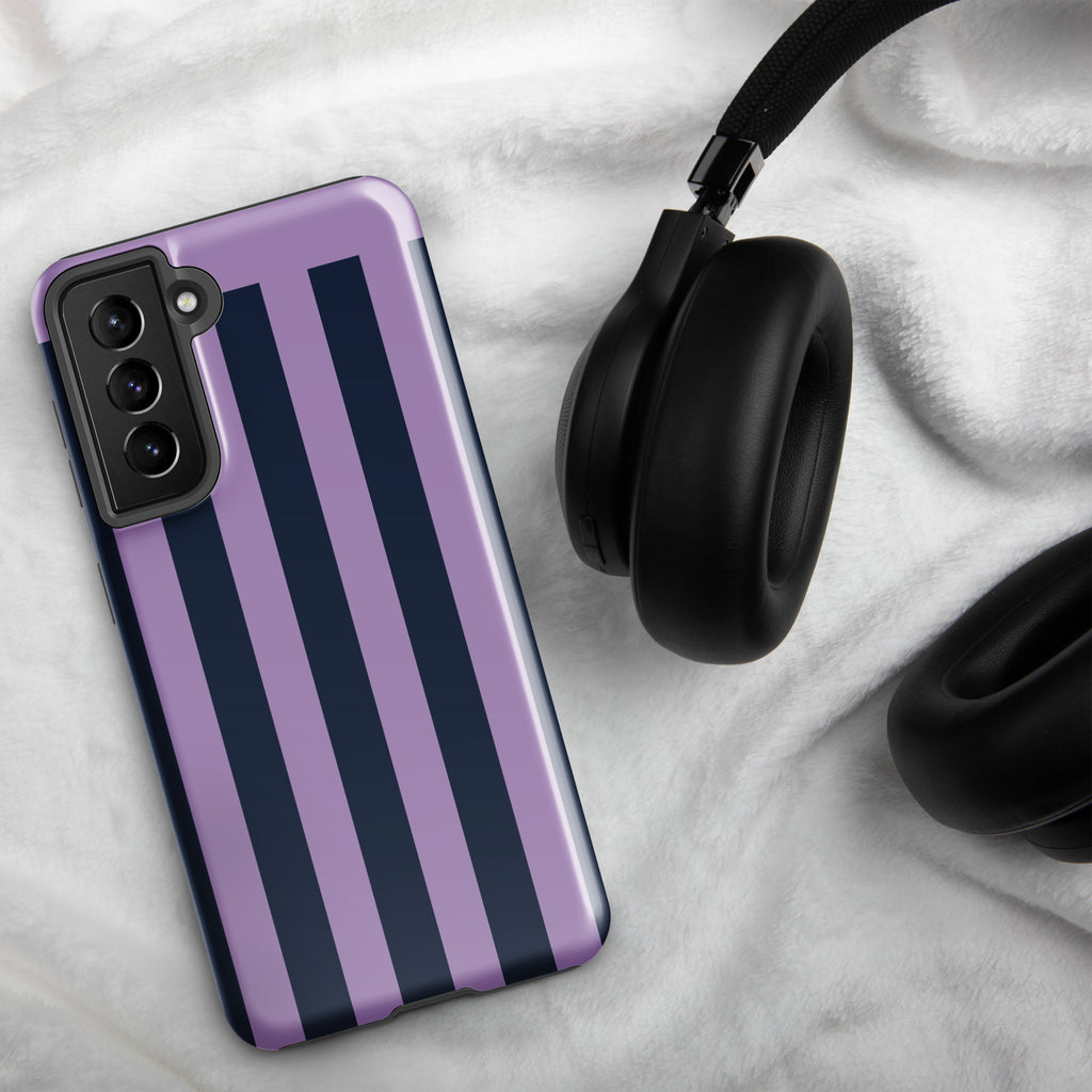 Purple Stripe Tough case for Samsung® Glossy Samsung Galaxy S21 FE Samsung Tough Phone Case Globally Fulfilled