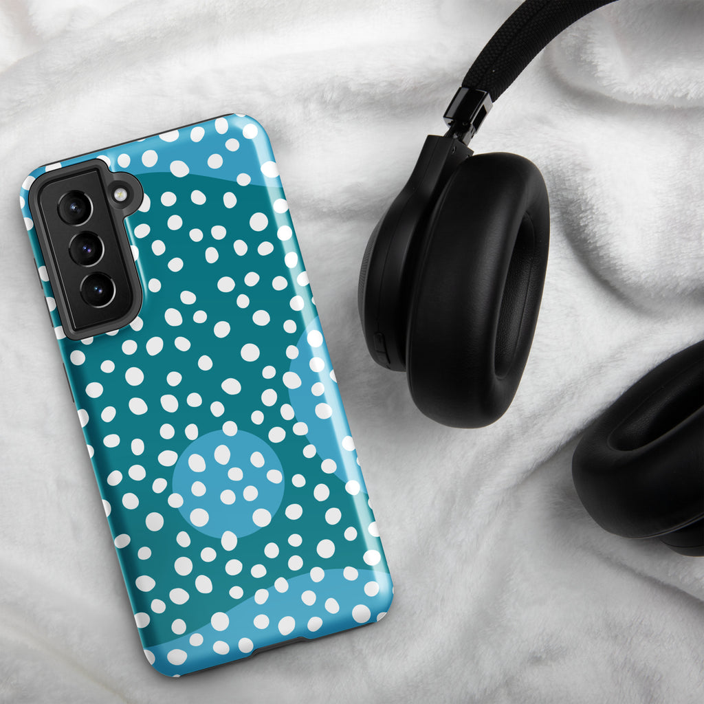 Blue Dots Tough case for Samsung® Glossy Samsung Galaxy S21 FE Samsung Tough Phone Case Globally Fulfilled