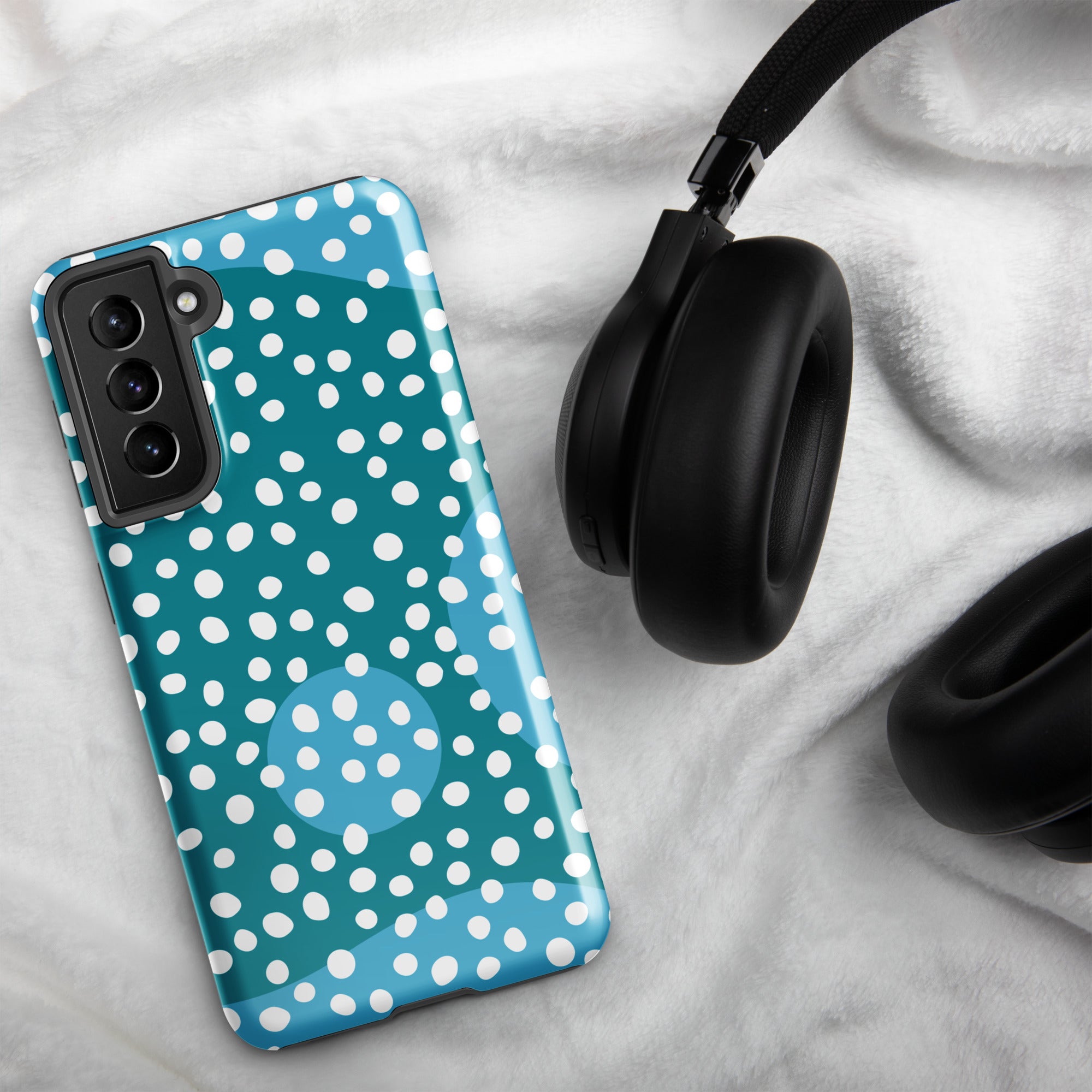 Blue Dots Tough case for Samsung® Glossy Samsung Galaxy S21 FE Samsung Tough Phone Case Globally Fulfilled