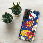 Comic Book Blue Tough case for Samsung® Glossy Samsung Galaxy S21 FE Samsung Tough Phone Case comic Globally Fulfilled