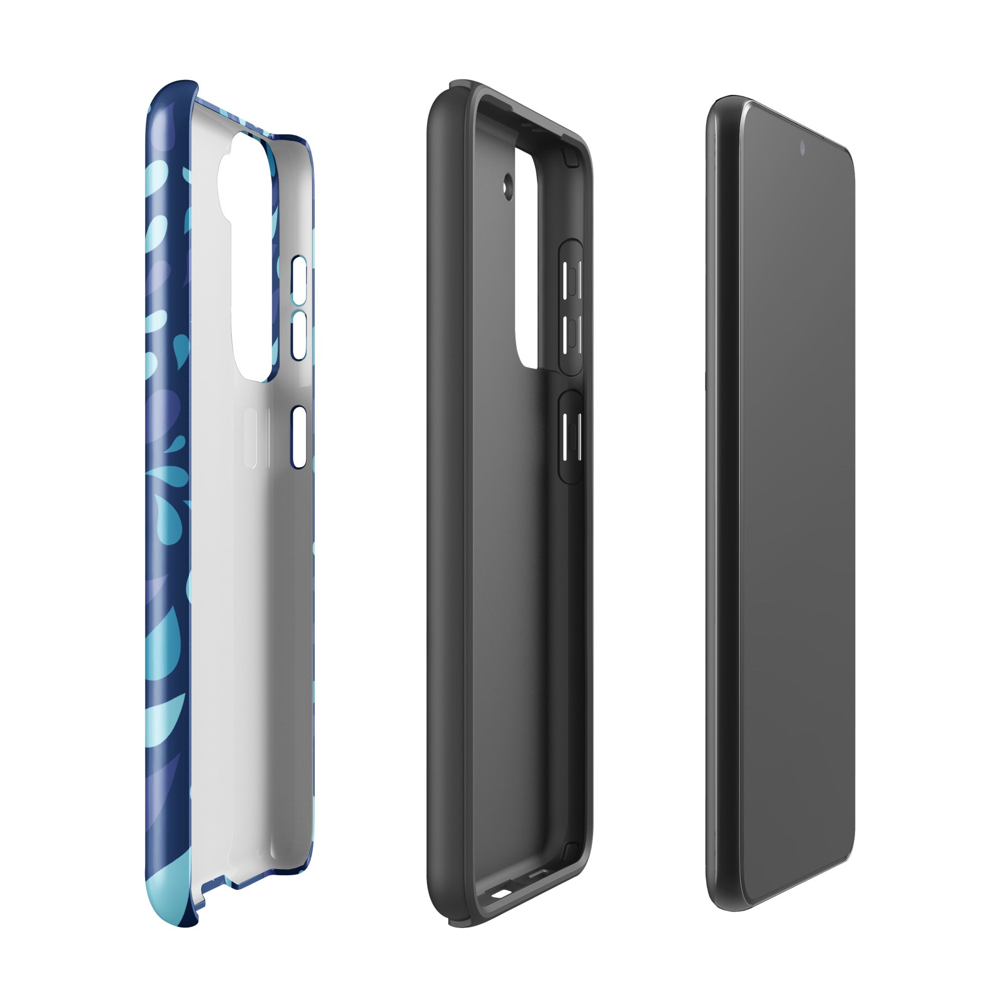 Blue Raindrops - Tough case for Samsung® Glossy Samsung Galaxy S21 Samsung Tough Phone Case Globally Fulfilled