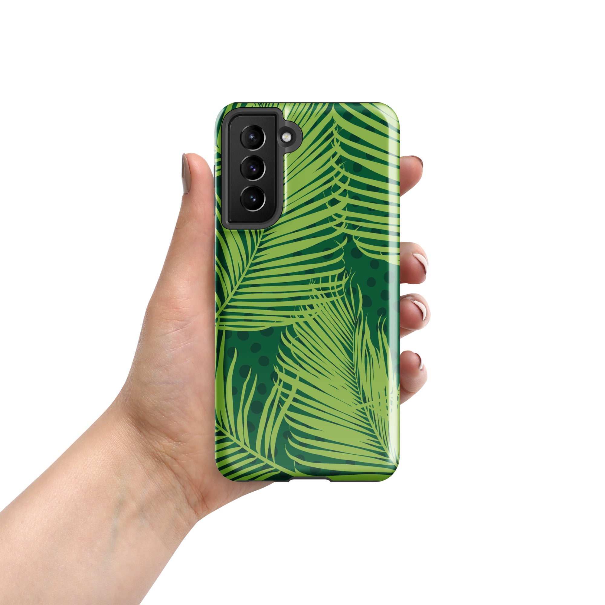 Palm Fronds - Tough case for Samsung® Glossy Samsung Galaxy S21 Samsung Tough Phone Case Globally Fulfilled Plants