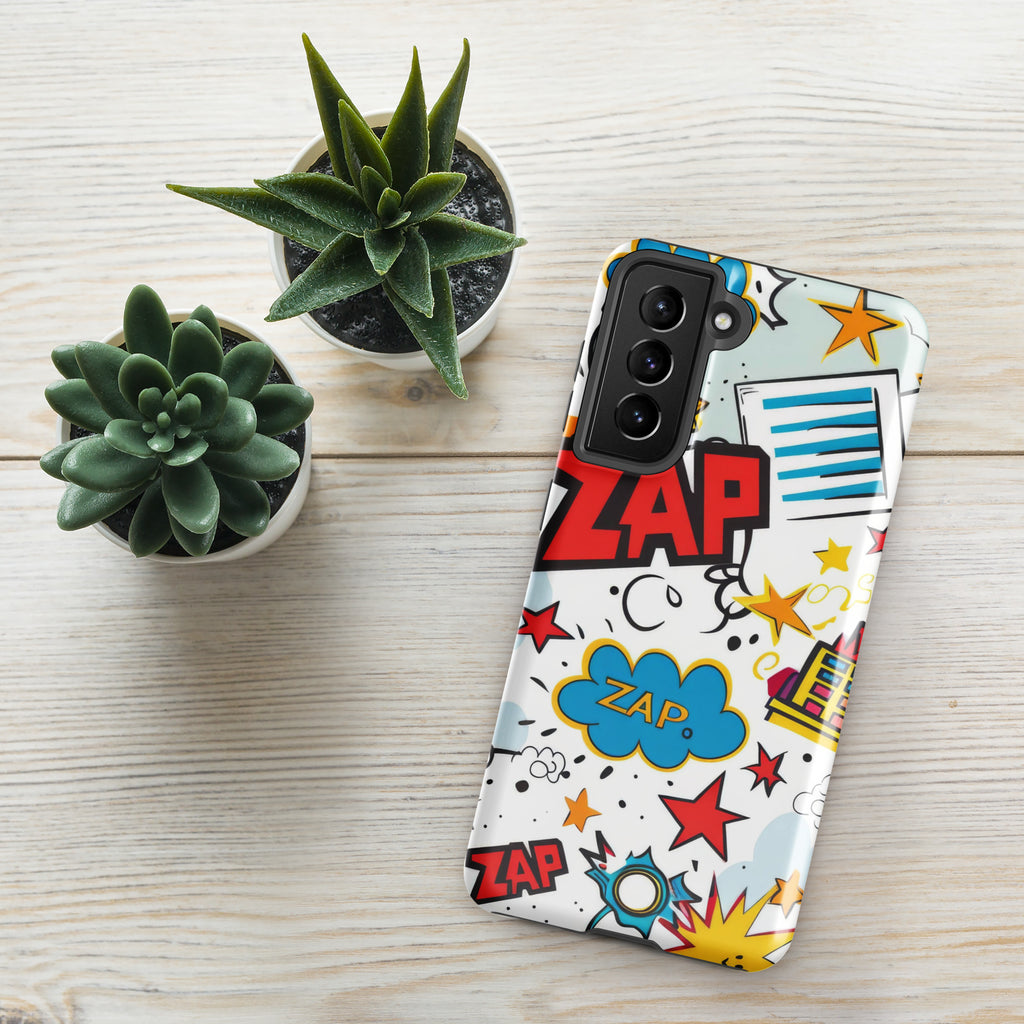 Comic Book Zap Tough case for Samsung® Glossy Samsung Galaxy S21 Samsung Tough Phone Case comic Globally Fulfilled