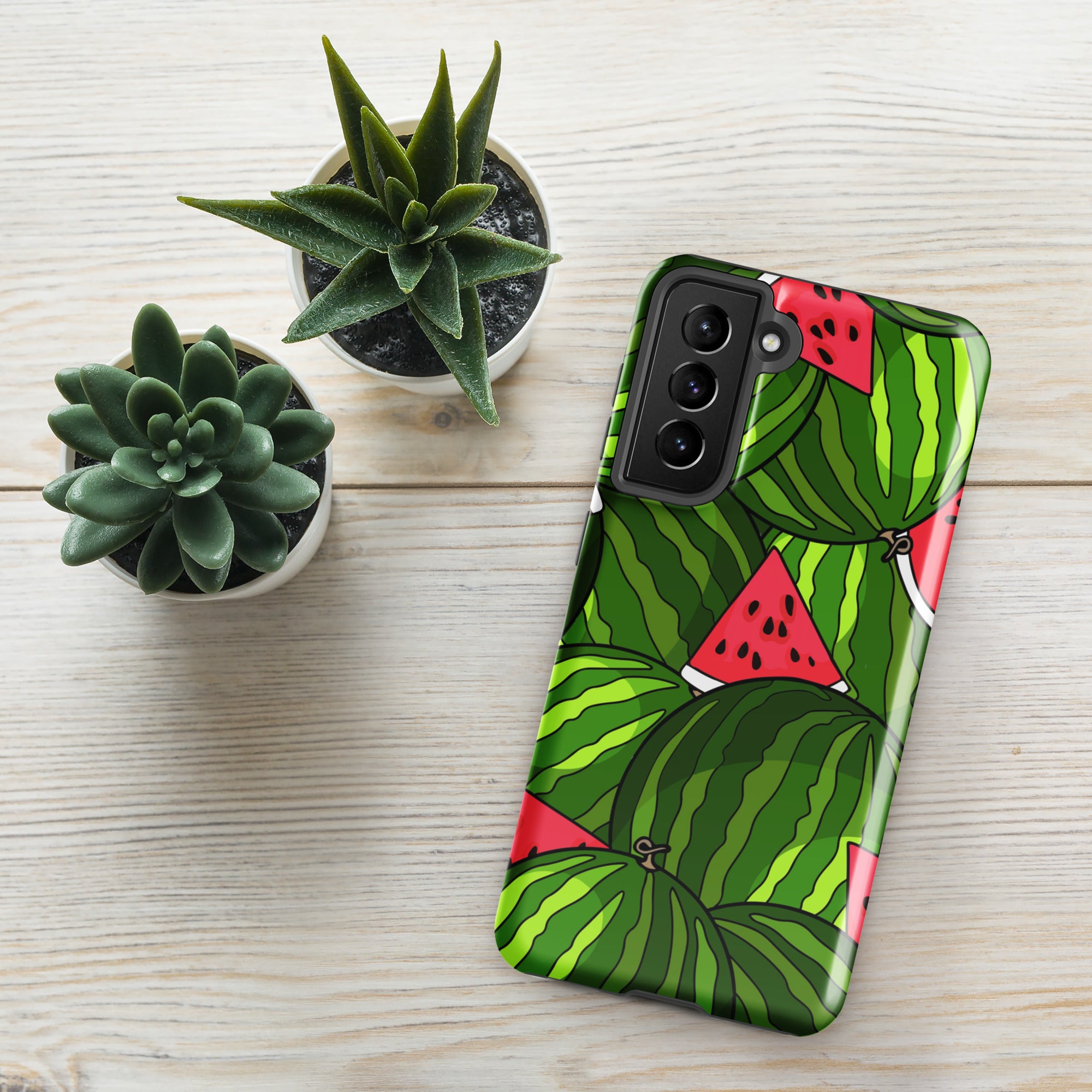Watermelons - Tough case for Samsung® Glossy Samsung Galaxy S21 Samsung Tough Phone Case Food Globally Fulfilled