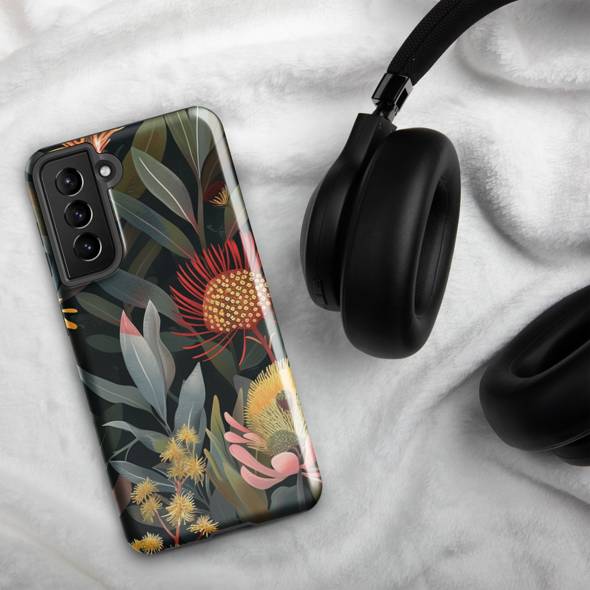 Australian Native Flowers - Tough case for Samsung® Glossy Samsung Galaxy S21 Samsung Tough Phone Case Globally Fulfilled Plants