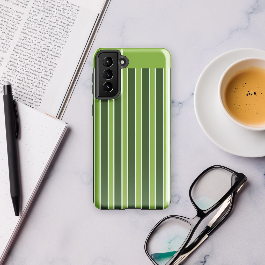 Green Stripe Tough case for Samsung® Glossy Samsung Galaxy S21 Plus Samsung Tough Phone Case Globally Fulfilled