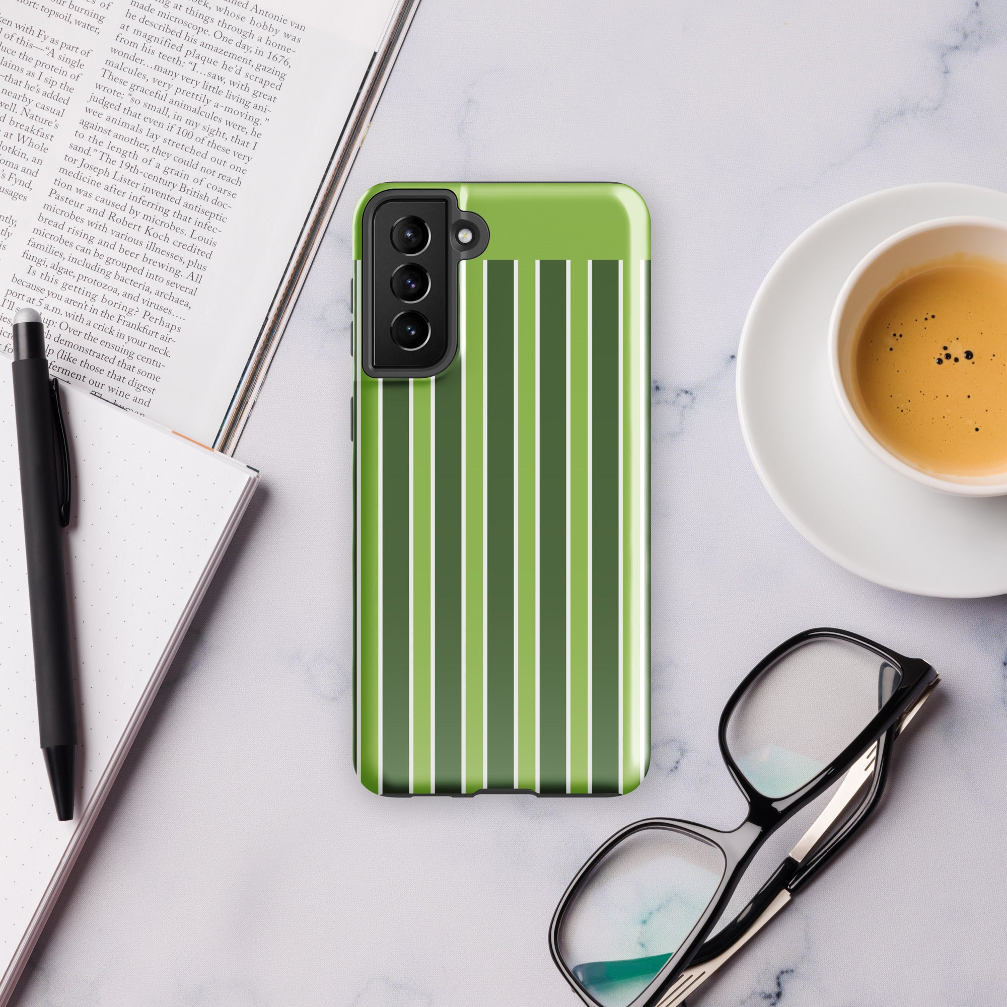 Green Stripe Tough case for Samsung® Glossy Samsung Galaxy S21 Plus Samsung Tough Phone Case Globally Fulfilled