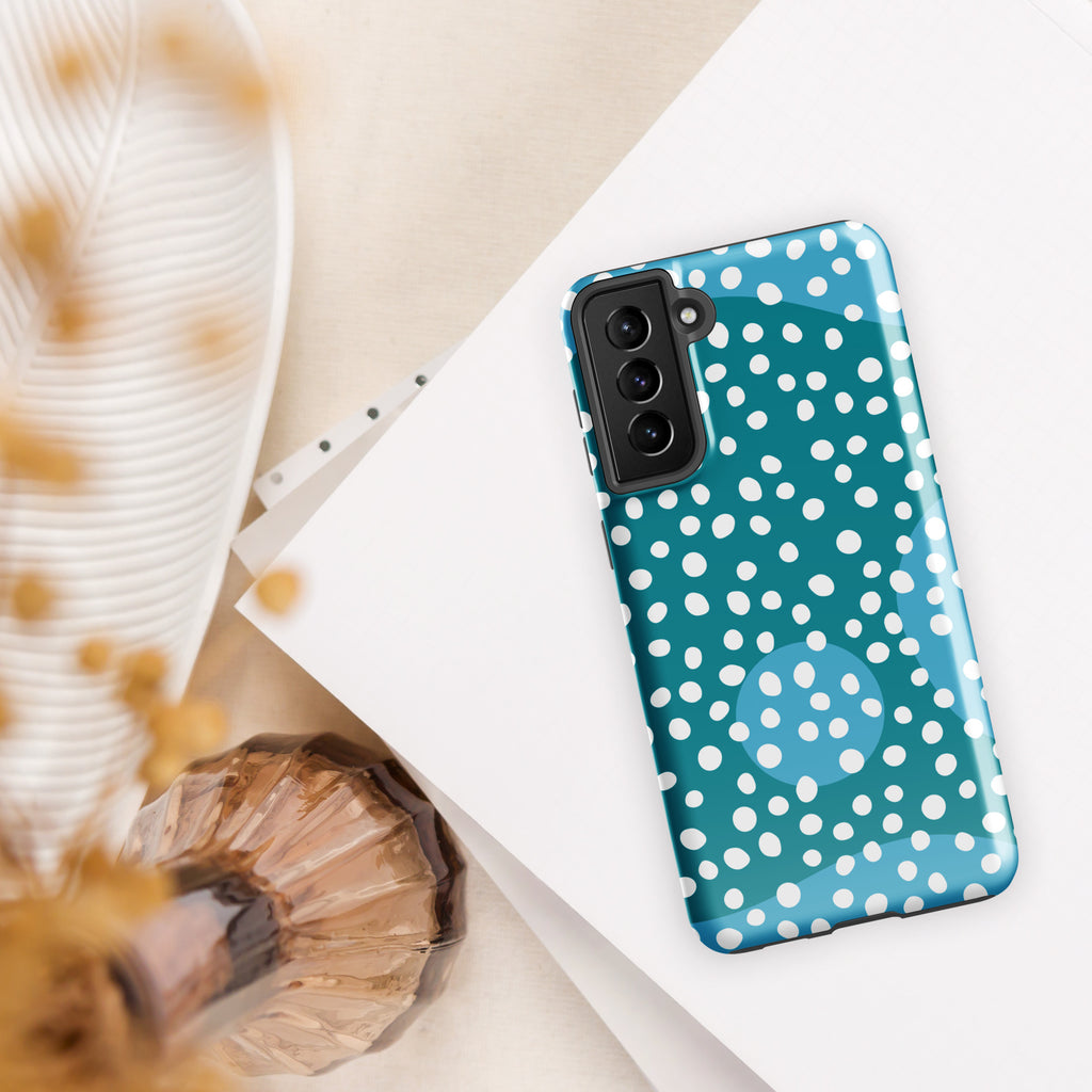 Blue Dots Tough case for Samsung® Glossy Samsung Galaxy S21 Plus Samsung Tough Phone Case Globally Fulfilled