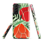 Red Flowers Tough case for Samsung® Glossy Samsung Galaxy S21 Plus Samsung Tough Phone Case Globally Fulfilled Plants