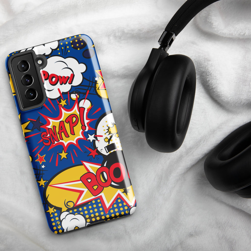 Comic Book Blue Tough case for Samsung® Glossy Samsung Galaxy S21 Plus Samsung Tough Phone Case comic Globally Fulfilled