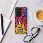 Bright And Bold Retro Flower Tough case for Samsung® Glossy Samsung Galaxy S21 Ultra Samsung Tough Phone Case Globally Fulfilled Plants Retro