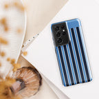 Blue Stripe Tough case for Samsung® Glossy Samsung Galaxy S21 Ultra Samsung Tough Phone Case Globally Fulfilled