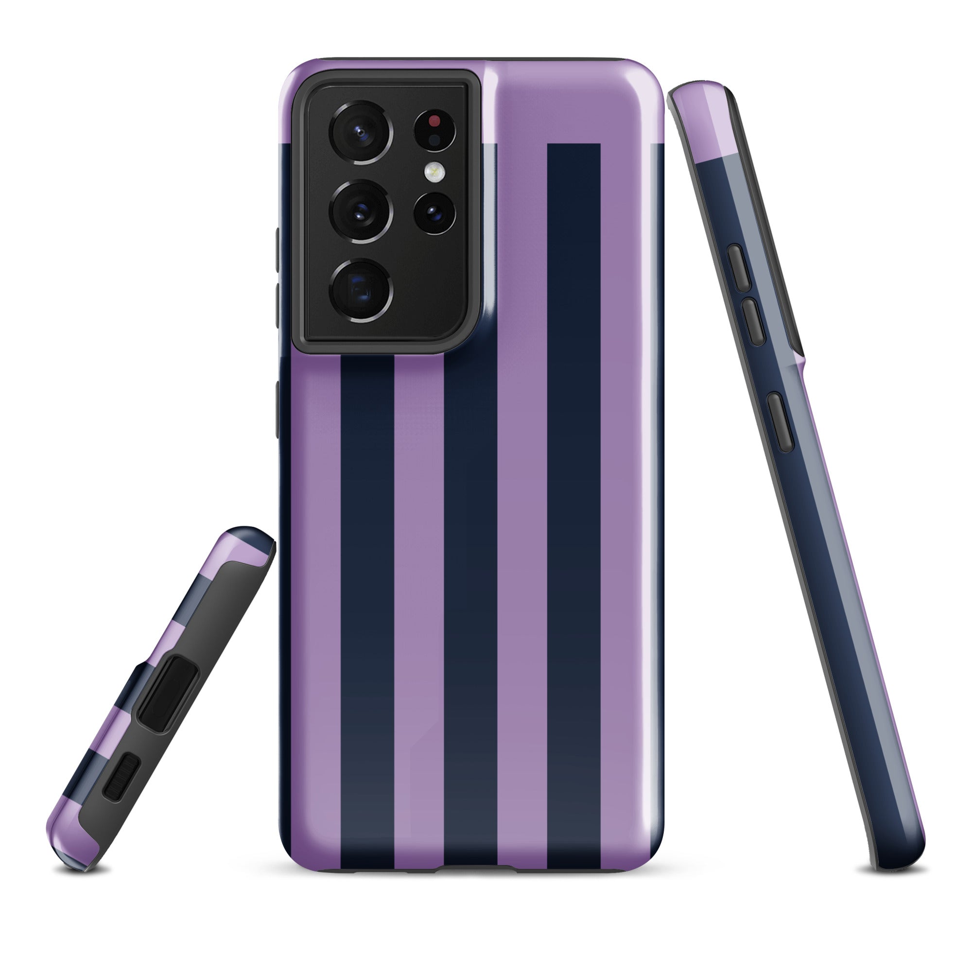Purple Stripe Tough case for Samsung® Glossy Samsung Galaxy S21 Ultra Samsung Tough Phone Case Globally Fulfilled