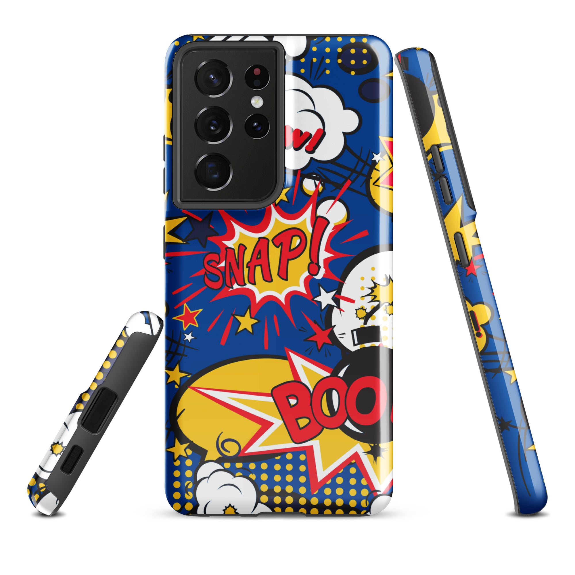 Comic Book Blue - Tough case for Samsung® Glossy Samsung Galaxy S21 Ultra Samsung Tough Phone Case comic Globally Fulfilled