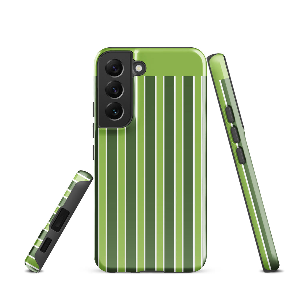 Green Stripe Tough case for Samsung® Glossy Samsung Galaxy S22 Samsung Tough Phone Case Globally Fulfilled