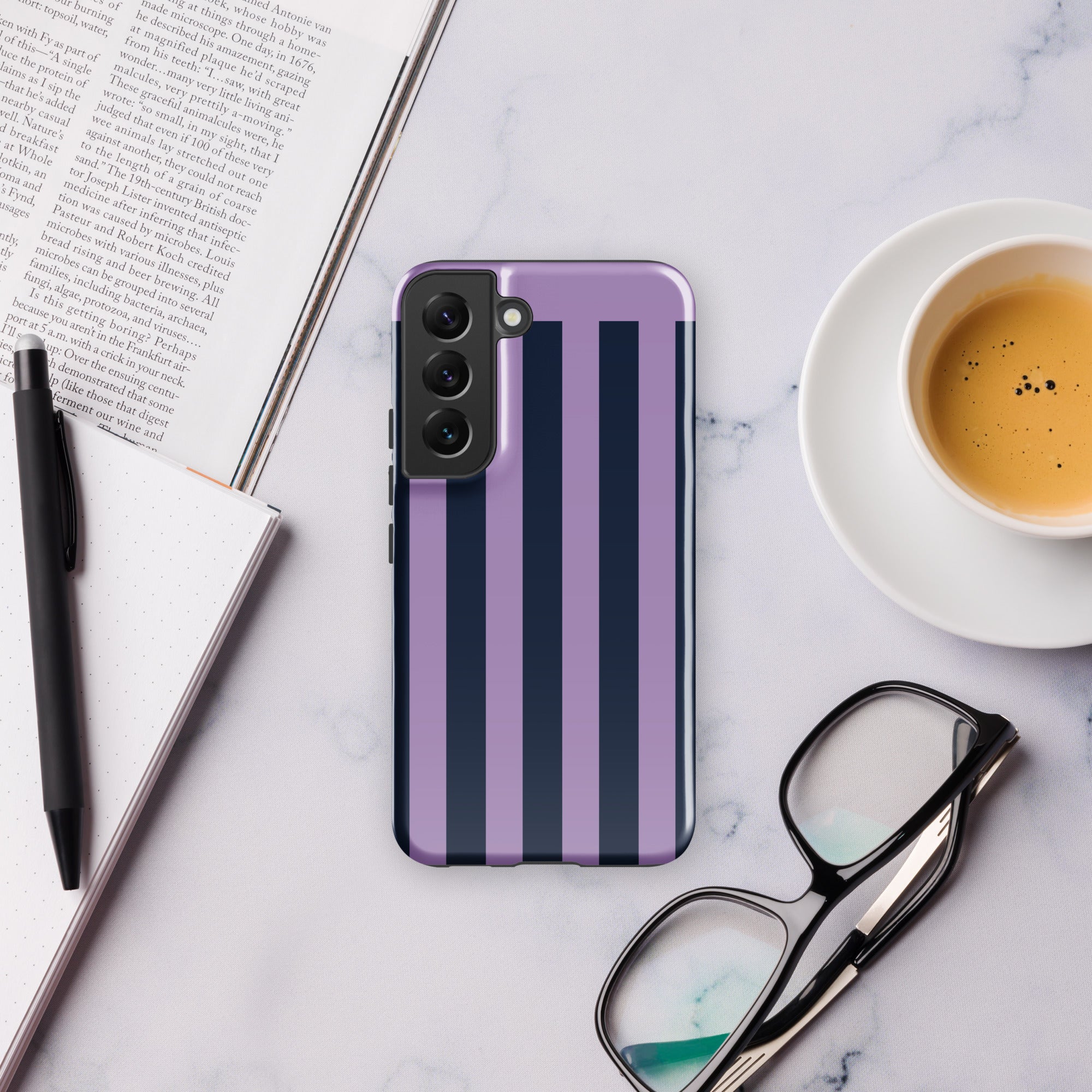 Purple Stripe Tough case for Samsung® Glossy Samsung Galaxy S22 Samsung Tough Phone Case Globally Fulfilled