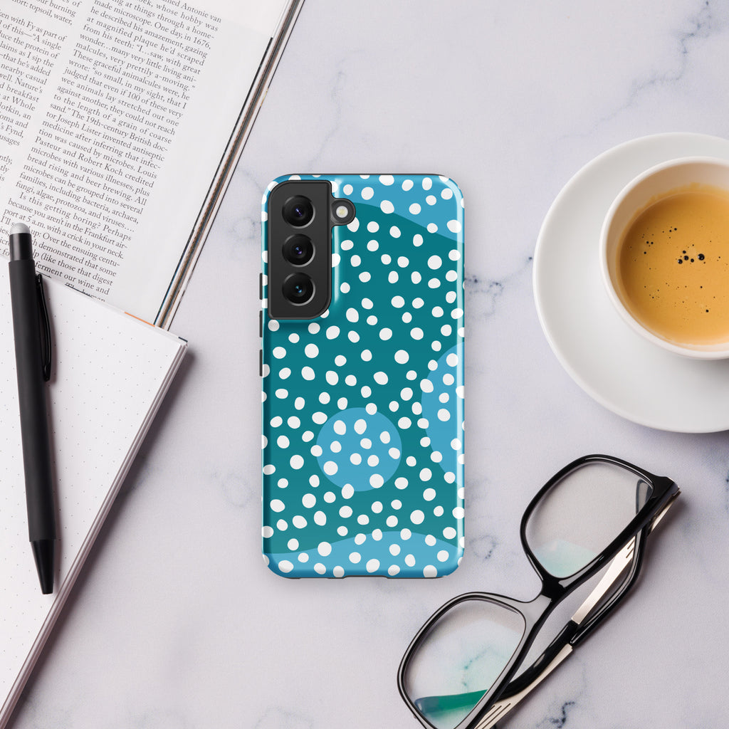 Blue Dots Tough case for Samsung® Glossy Samsung Galaxy S22 Samsung Tough Phone Case Globally Fulfilled