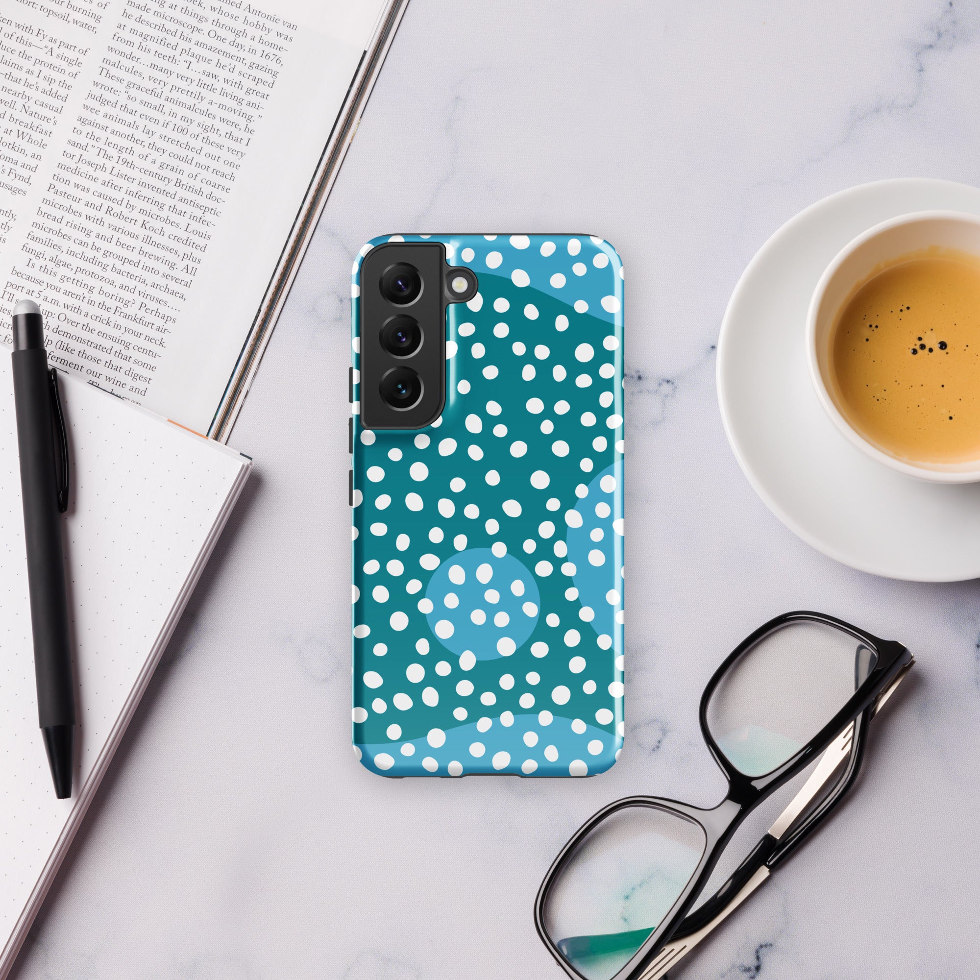 Blue Dots Tough case for Samsung® Glossy Samsung Galaxy S22 Samsung Tough Phone Case Globally Fulfilled