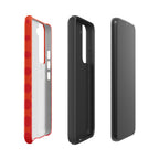 Red Circles On Orange Tough case for Samsung® Glossy Samsung Galaxy S22 Samsung Tough Phone Case Globally Fulfilled