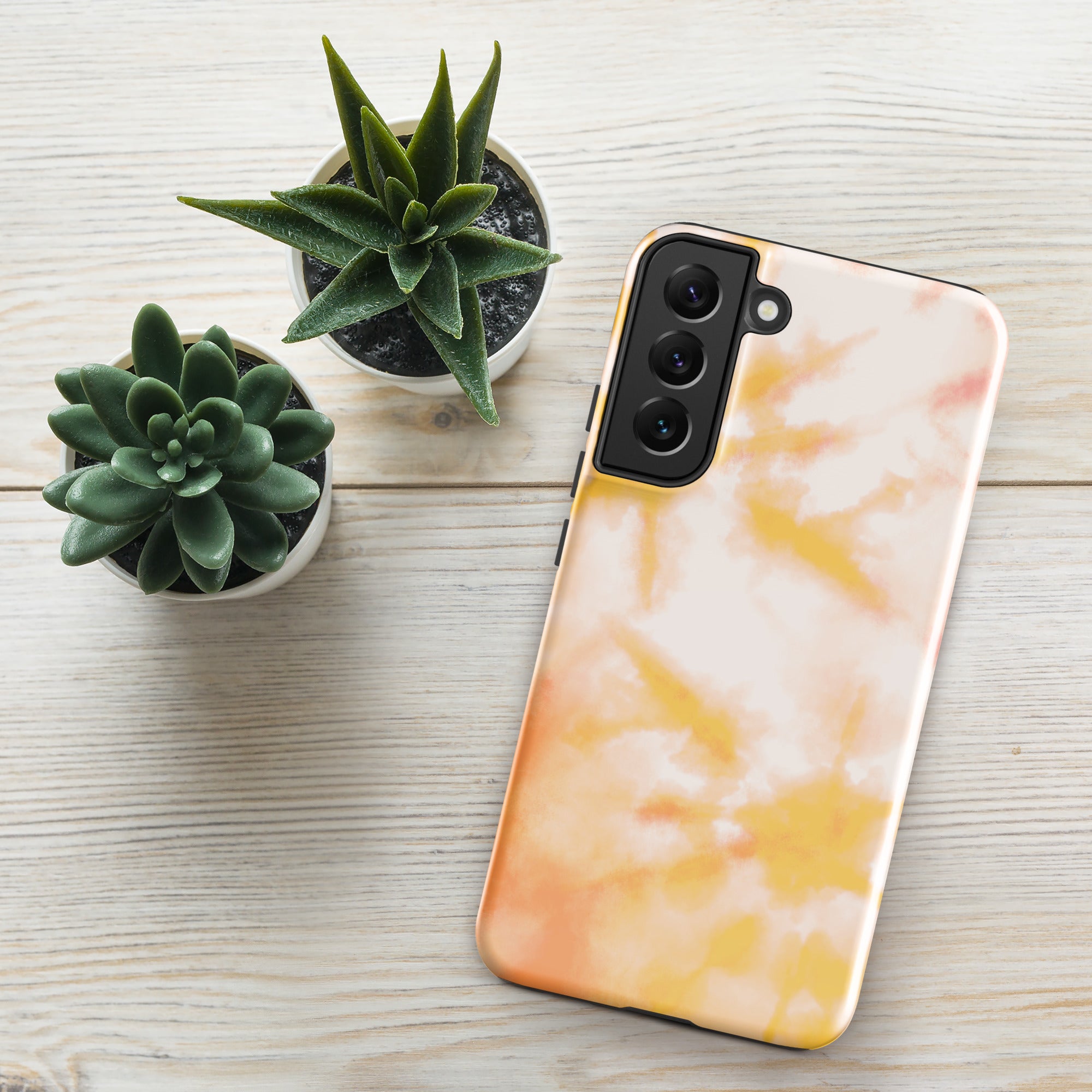 Pink And Orange Tie Dye Tough case for Samsung® Glossy Samsung Galaxy S22 Plus Samsung Tough Phone Case Globally Fulfilled