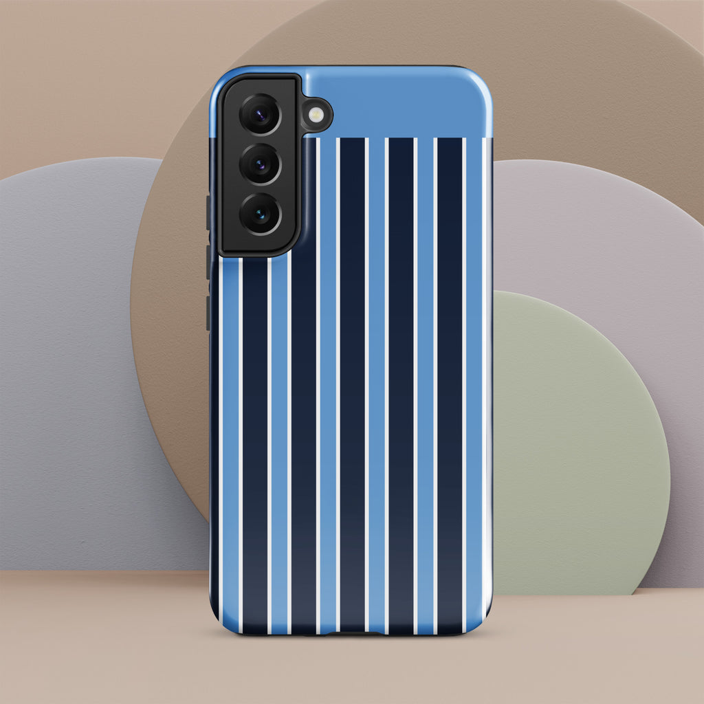 Blue Stripe Tough case for Samsung® Glossy Samsung Galaxy S22 Plus Samsung Tough Phone Case Globally Fulfilled