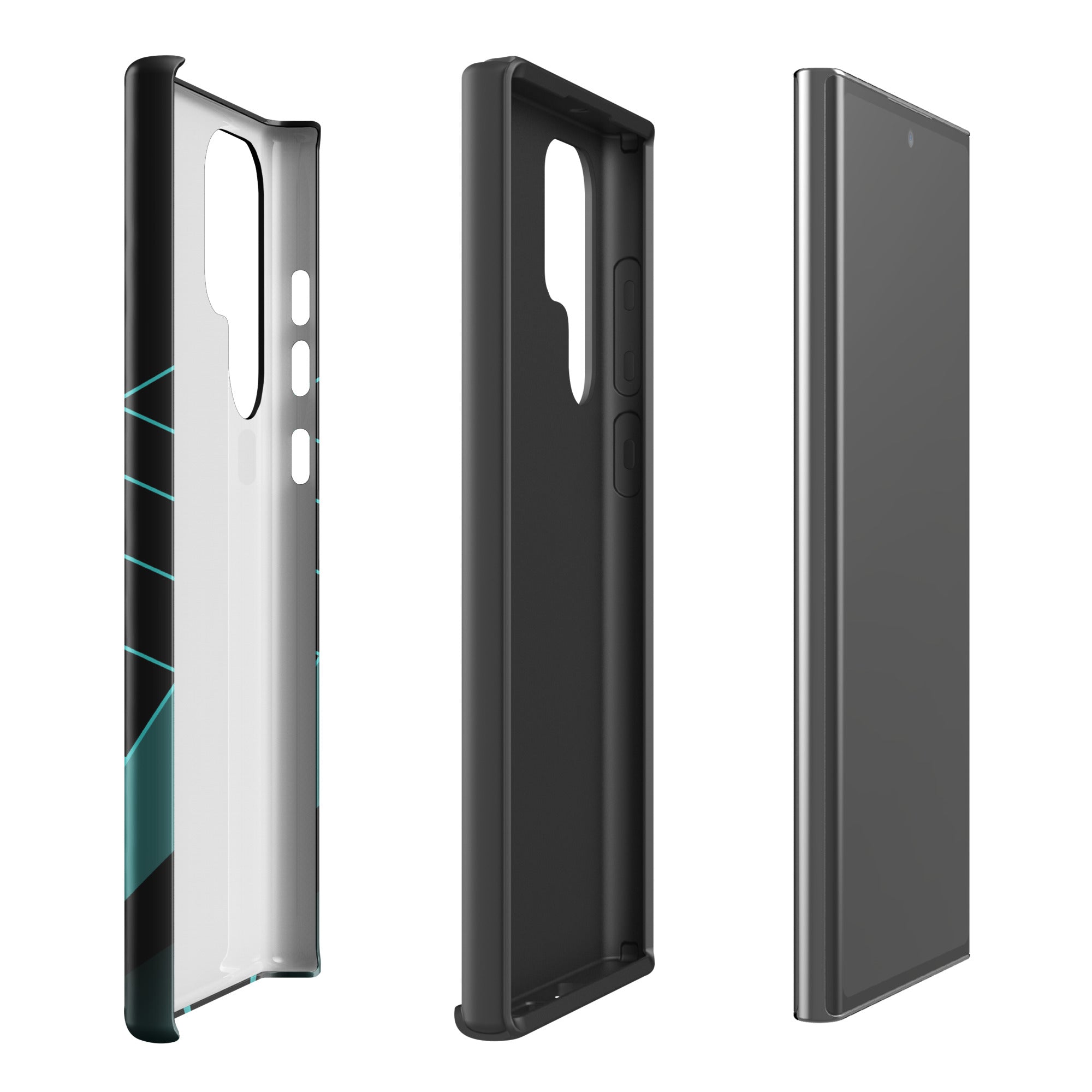 Teal Geometric Tough case for Samsung® Glossy Samsung Galaxy S22 Ultra Samsung Tough Phone Case Globally Fulfilled