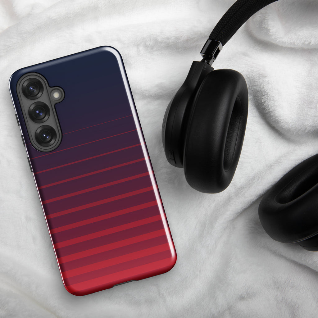 Red And Navy Stripe Tough case for Samsung® Glossy Samsung Galaxy S25 Plus Samsung Tough Phone Case Globally Fulfilled